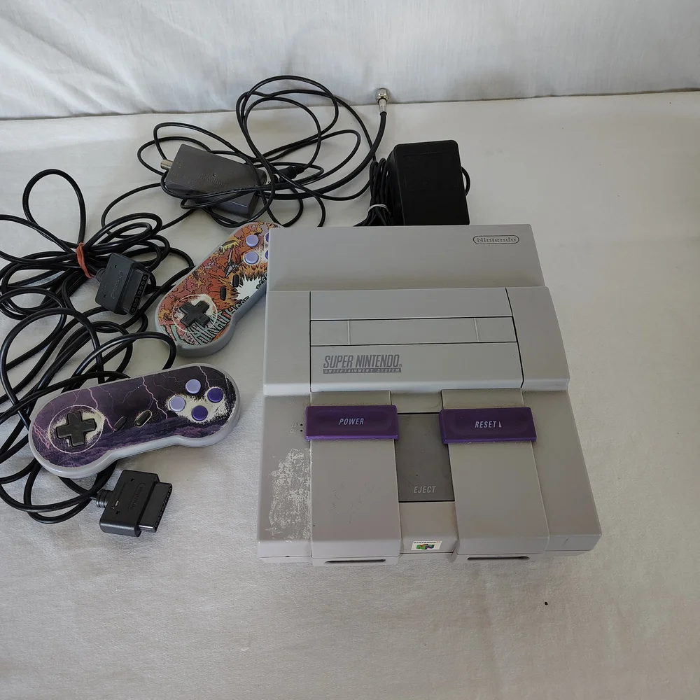 Nintendo Super NES Console - Gray with Purple Accents